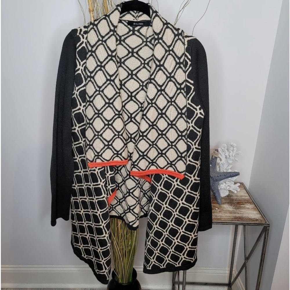 41 Hawthorn  Geometric Draped Open Front Knit Cardigan Womens Small